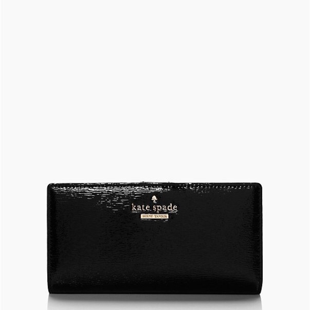 Kate Spade cedar street patent stacy wallet -black